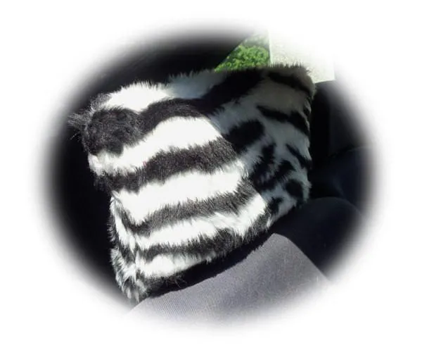 1 pair of Fuzzy Faux fur Headrest covers in a choice of print's