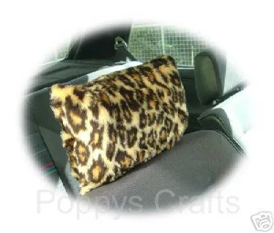 1 pair of Fuzzy Faux fur Headrest covers in a choice of print's