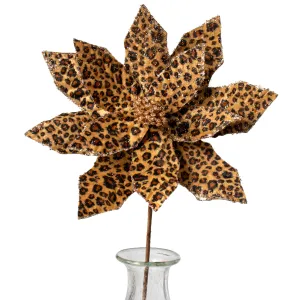 22" Cheetah Poinsettia Stem