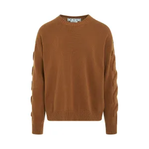 3D Diagonal Knit Crewneck in Caramel