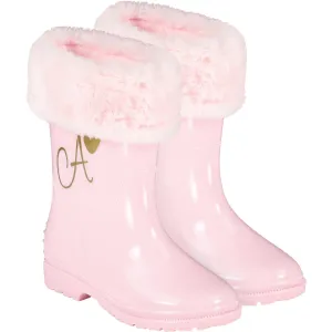 A DEE - Splash Fur Logo Wellie - Pale Pink