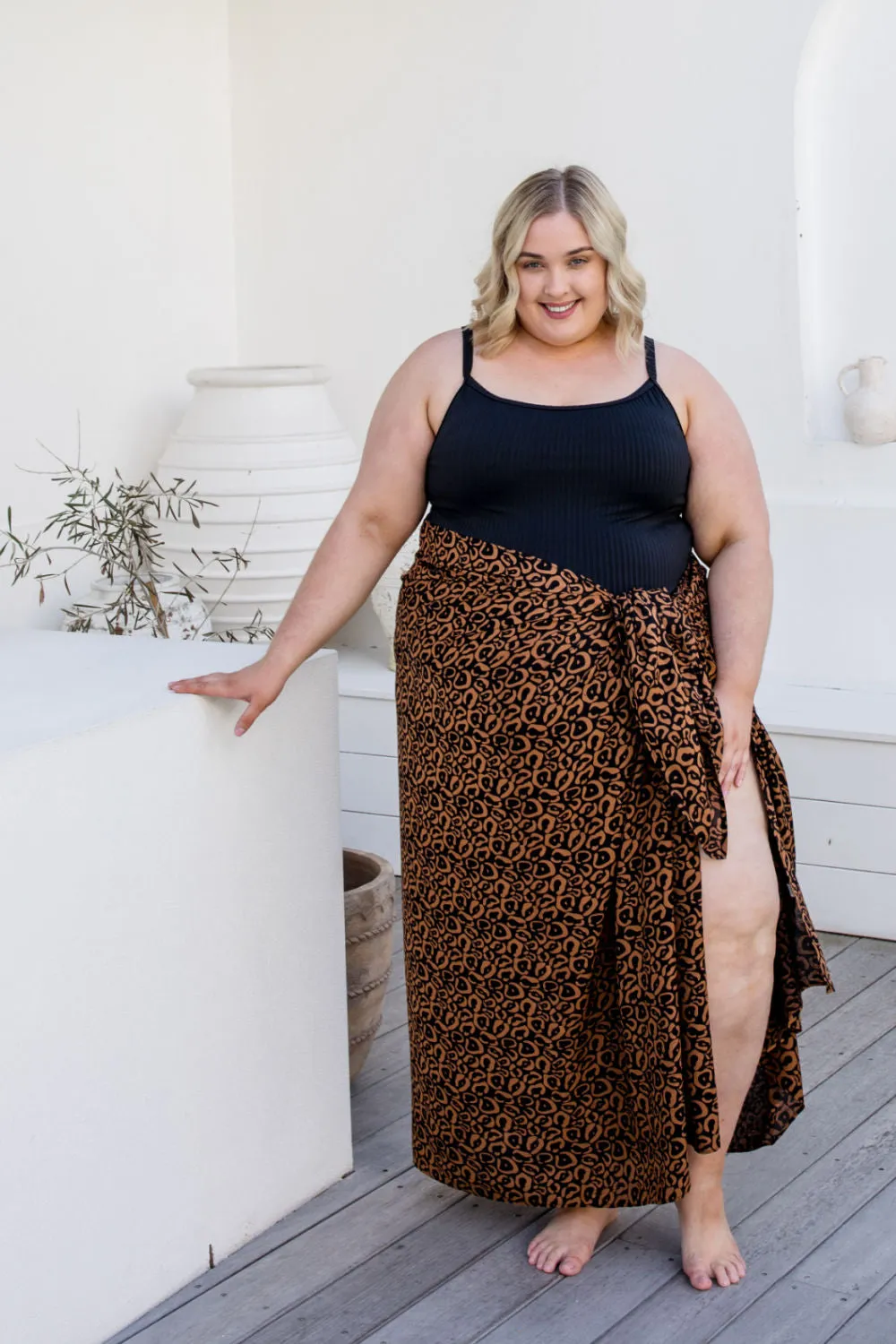 Abstract Leopard Print Sarong