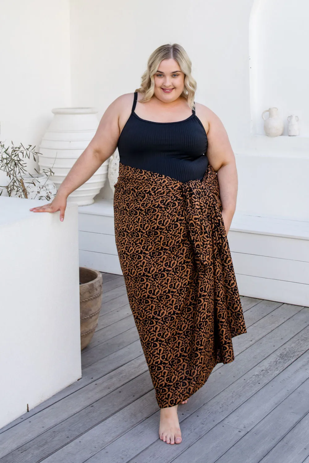 Abstract Leopard Print Sarong