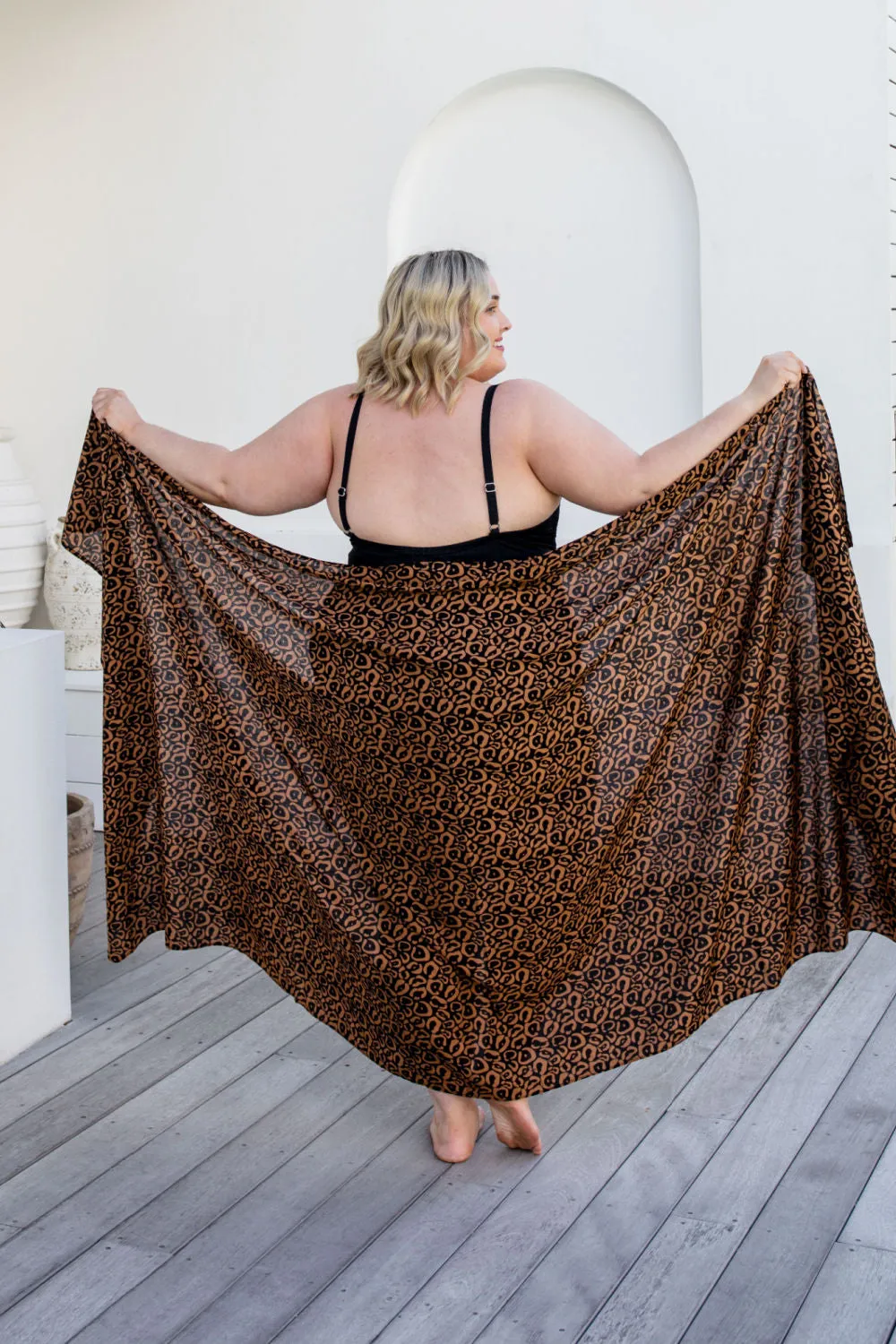 Abstract Leopard Print Sarong