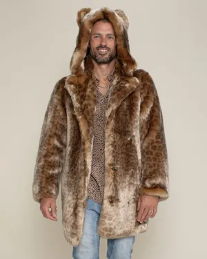 African Golden Cat Luxe Classic Faux Fur Coat | Men's