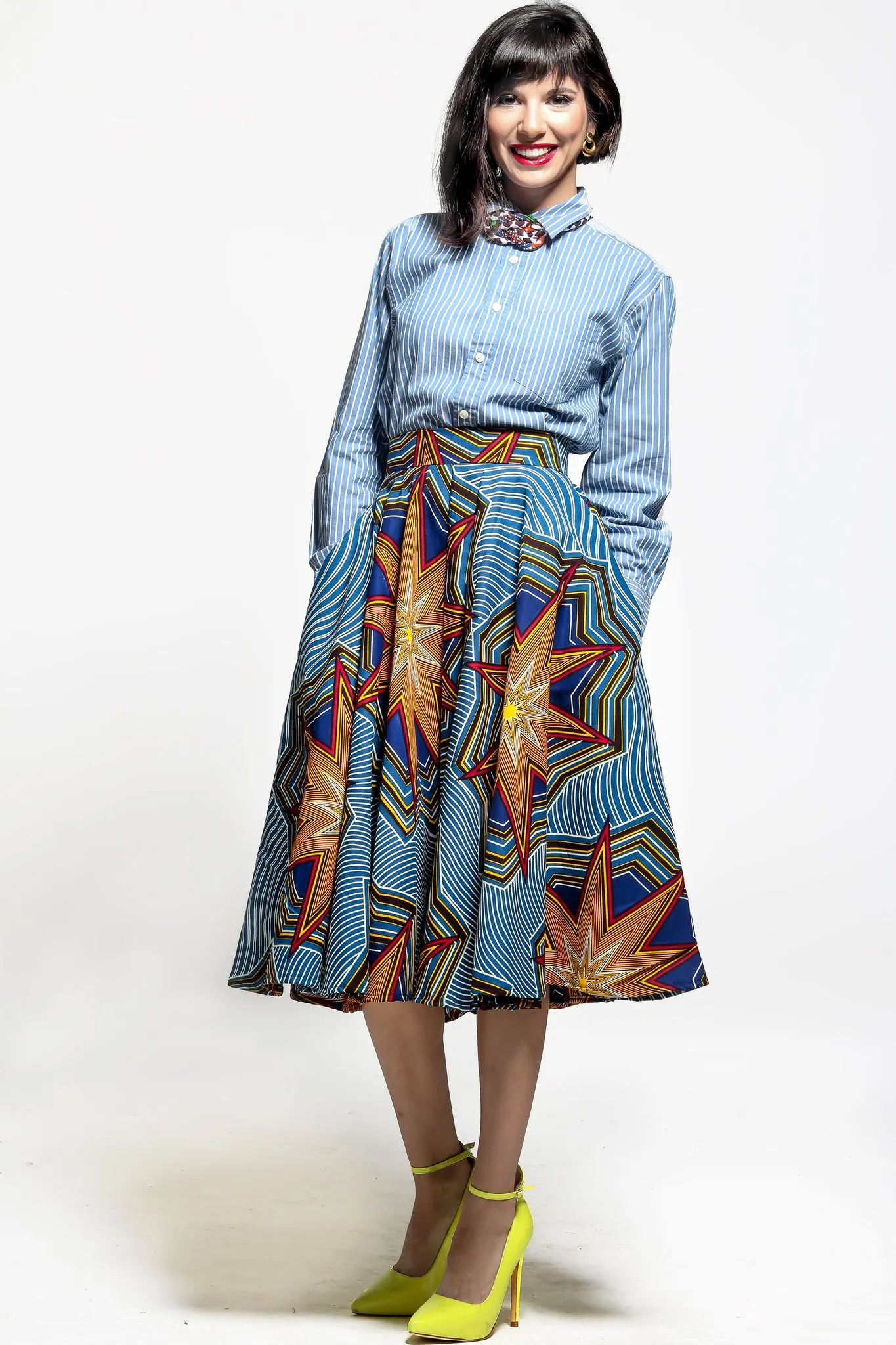 African Print Midi Skirt The Garden Midi