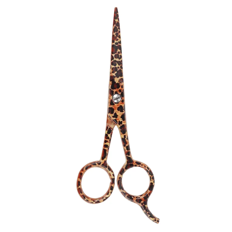 Annie 5 1/2" Premium Stainless Steel Straight Hair Shears - Leopard Pattern #5235