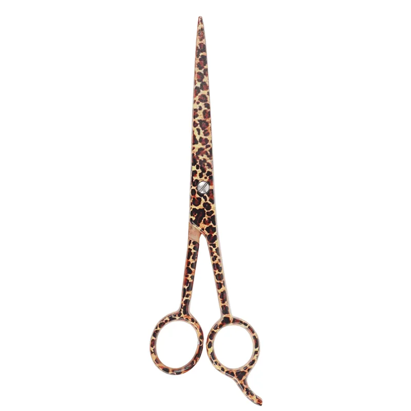 Annie 7 1/2" Premium Stainless Steel Straight Hair Shears - Leopard Pattern #5237