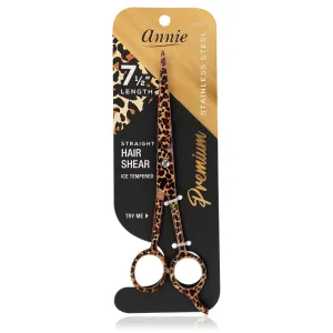 Annie 7 1/2" Premium Stainless Steel Straight Hair Shears - Leopard Pattern #5237