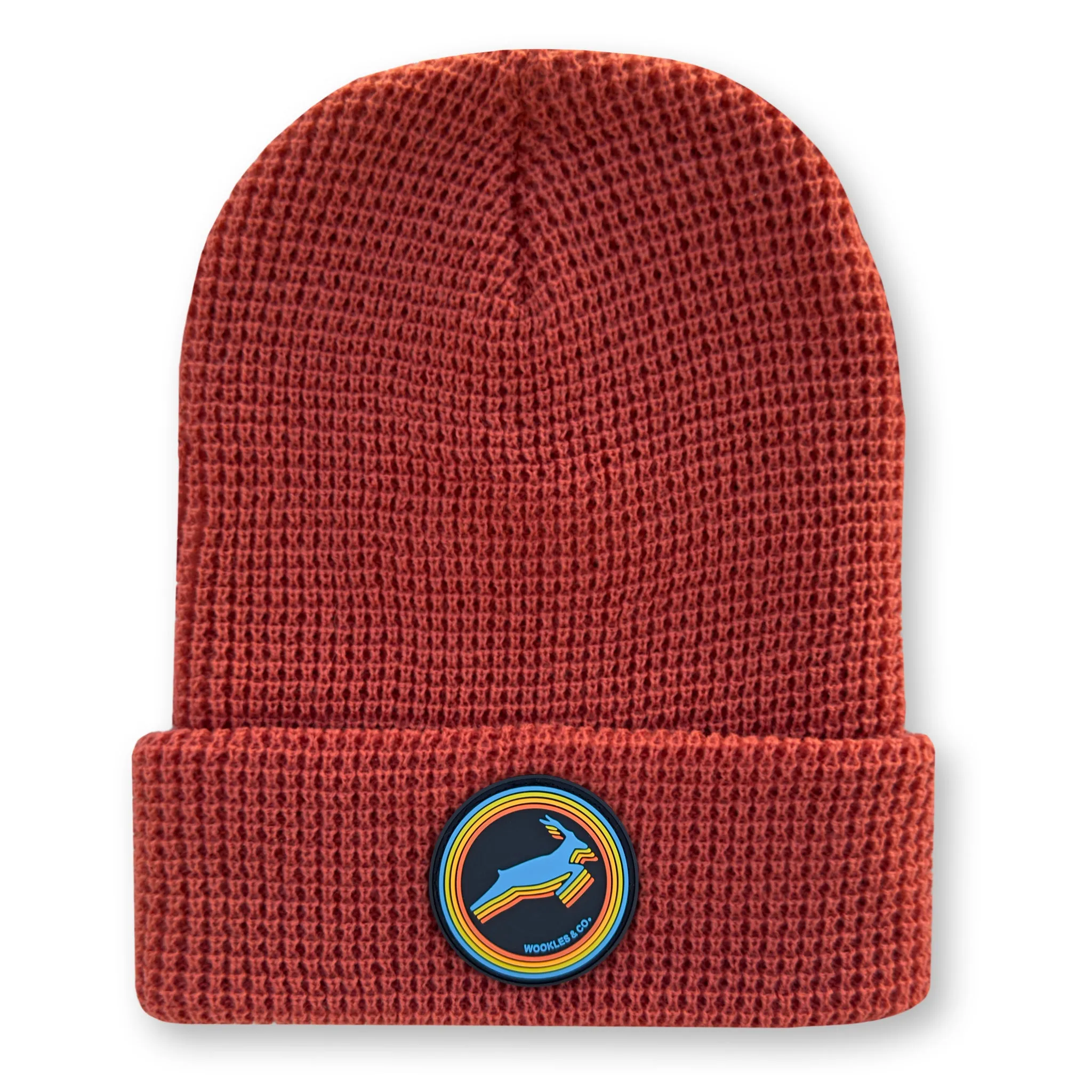 Antelope Waffle Knit Beanie in Rust