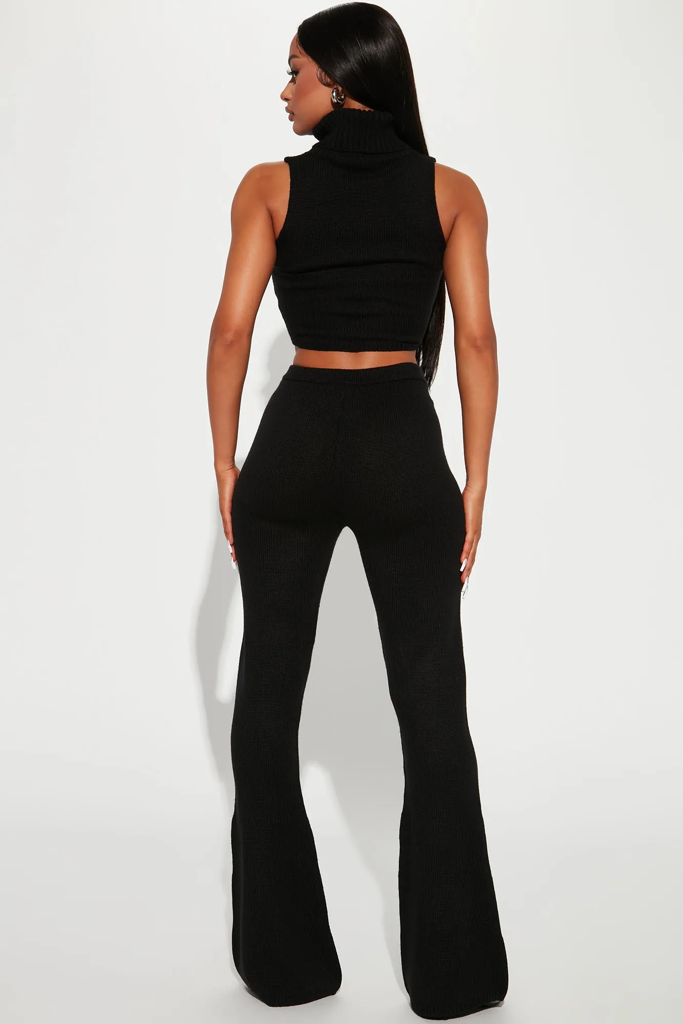 Aviana Sweater Pant Set - Black