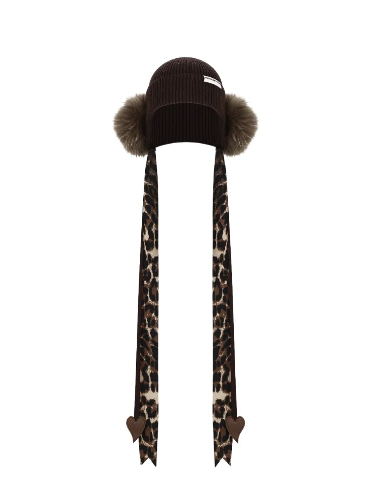 BCG Retro Fluffy Leopard Beanie