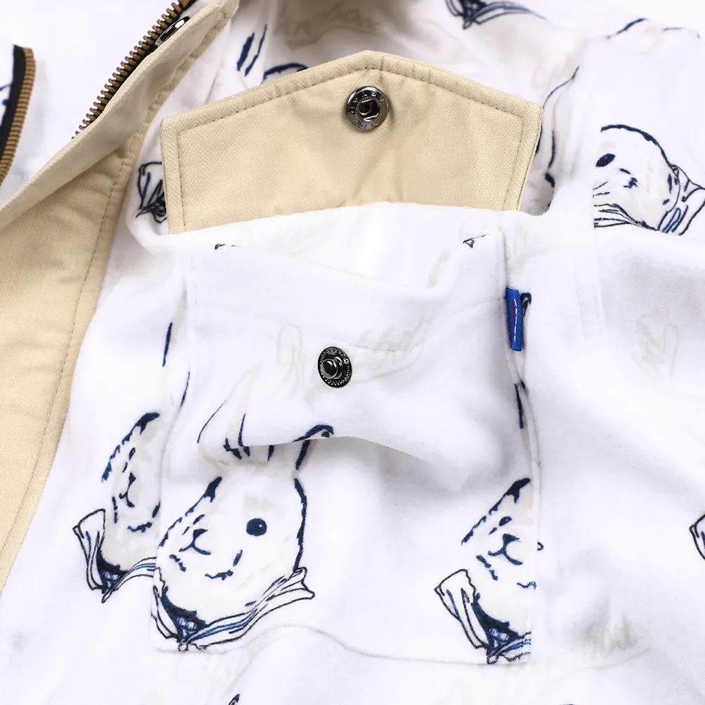 BEARRABBIT COLLAR FLEECE SHIRT WHITE