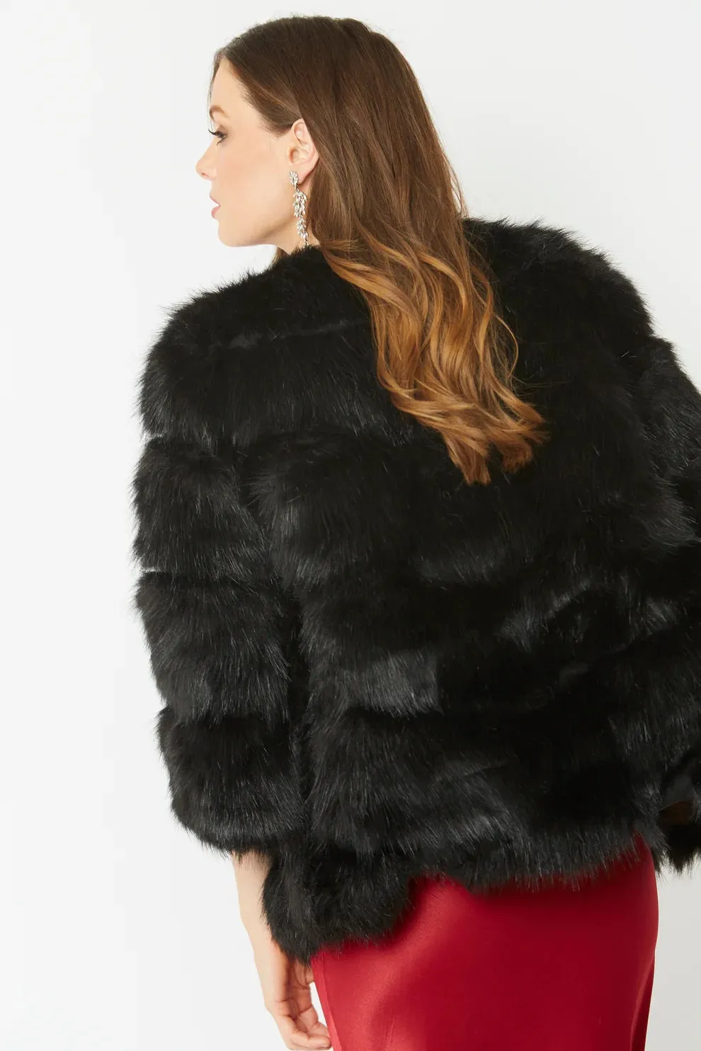 Black Faux Fur Ella Coat