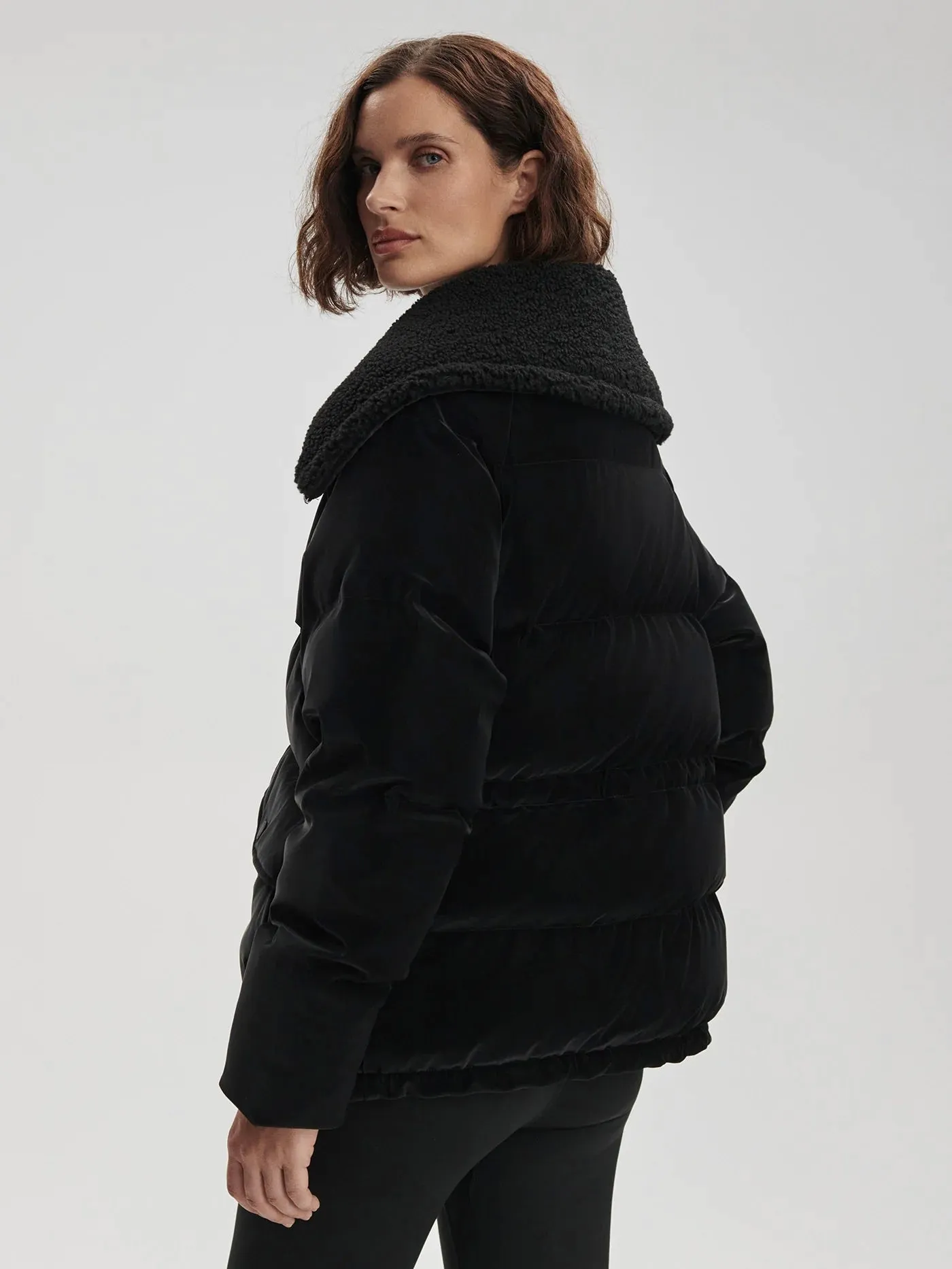 Black Roseville Down Quilted Jacket