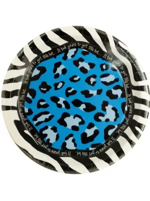 Blue Animal Print Birthday Plates (Available in a pack of 24)