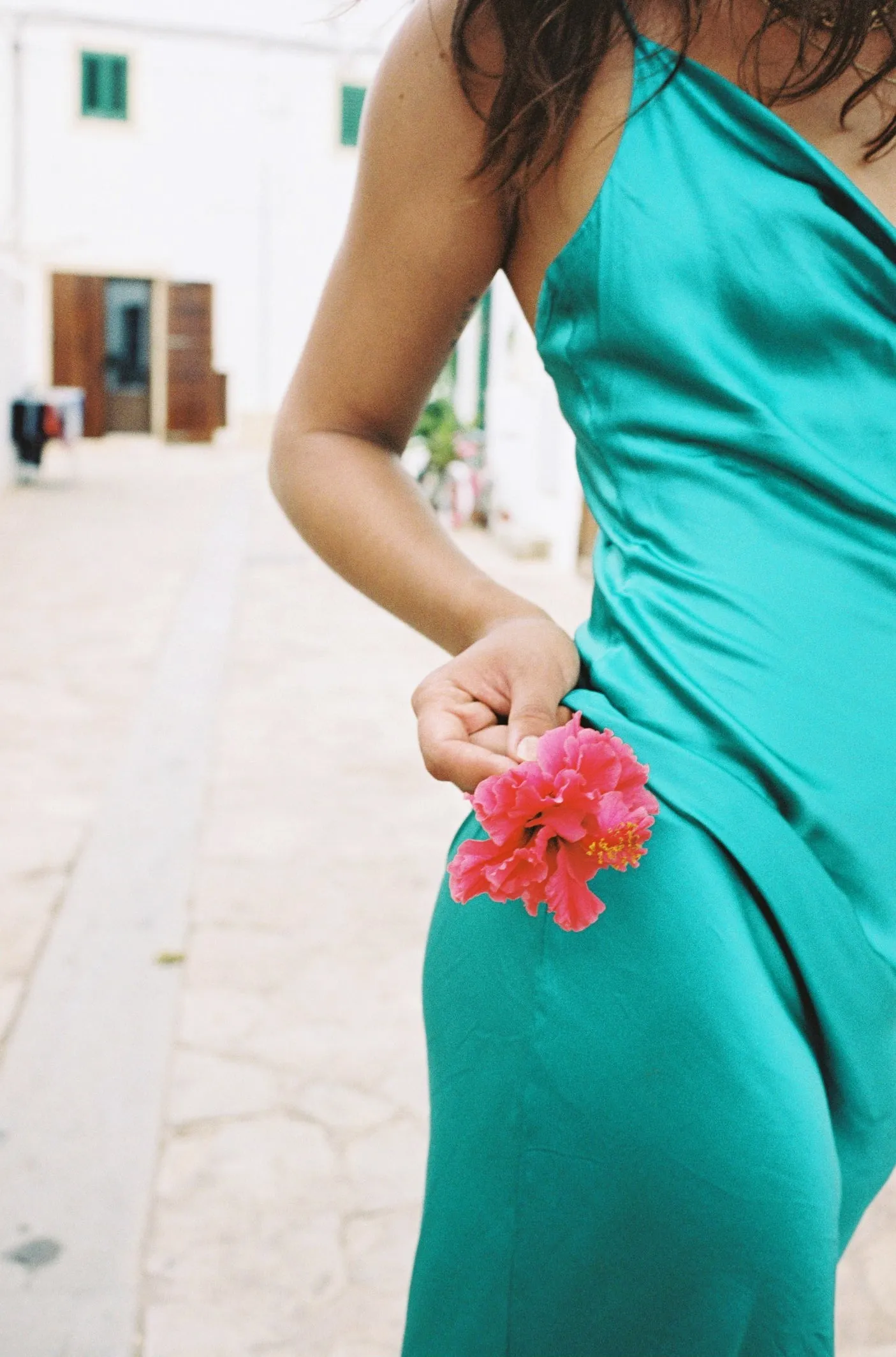 Bombshell Slip Dress - Turquoise Green