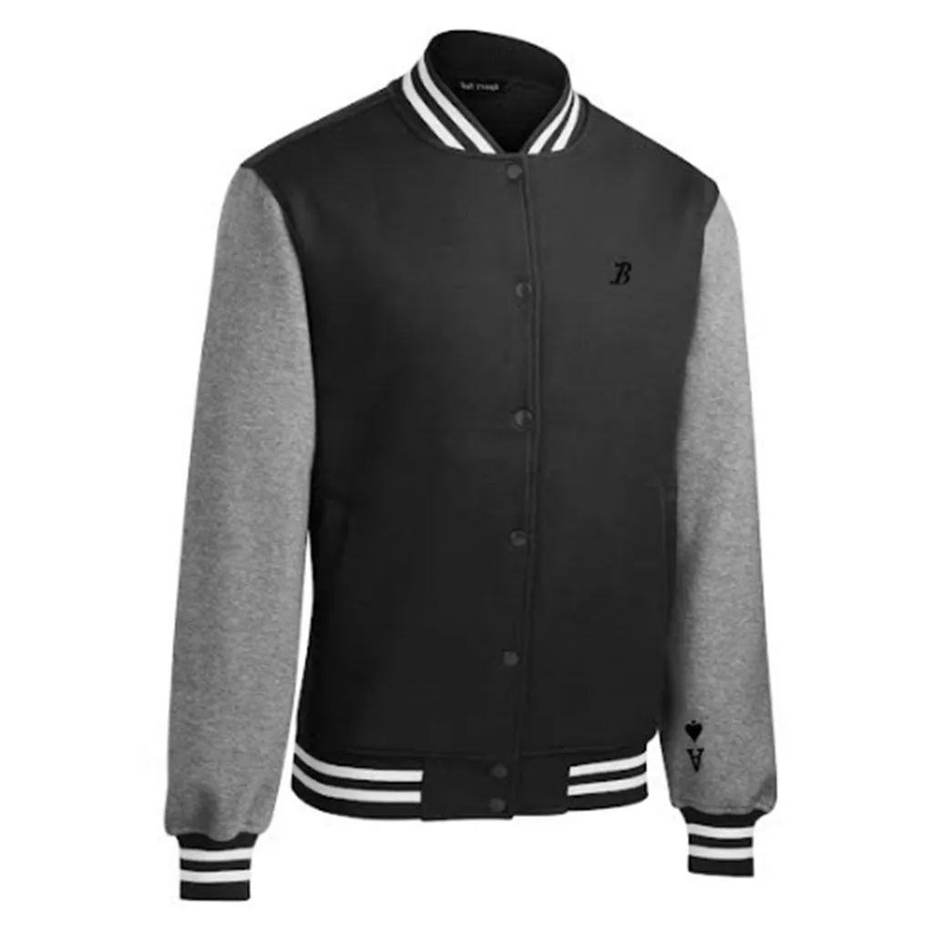 Boston Scally The Ace Varsity Jacket - Black/Grey