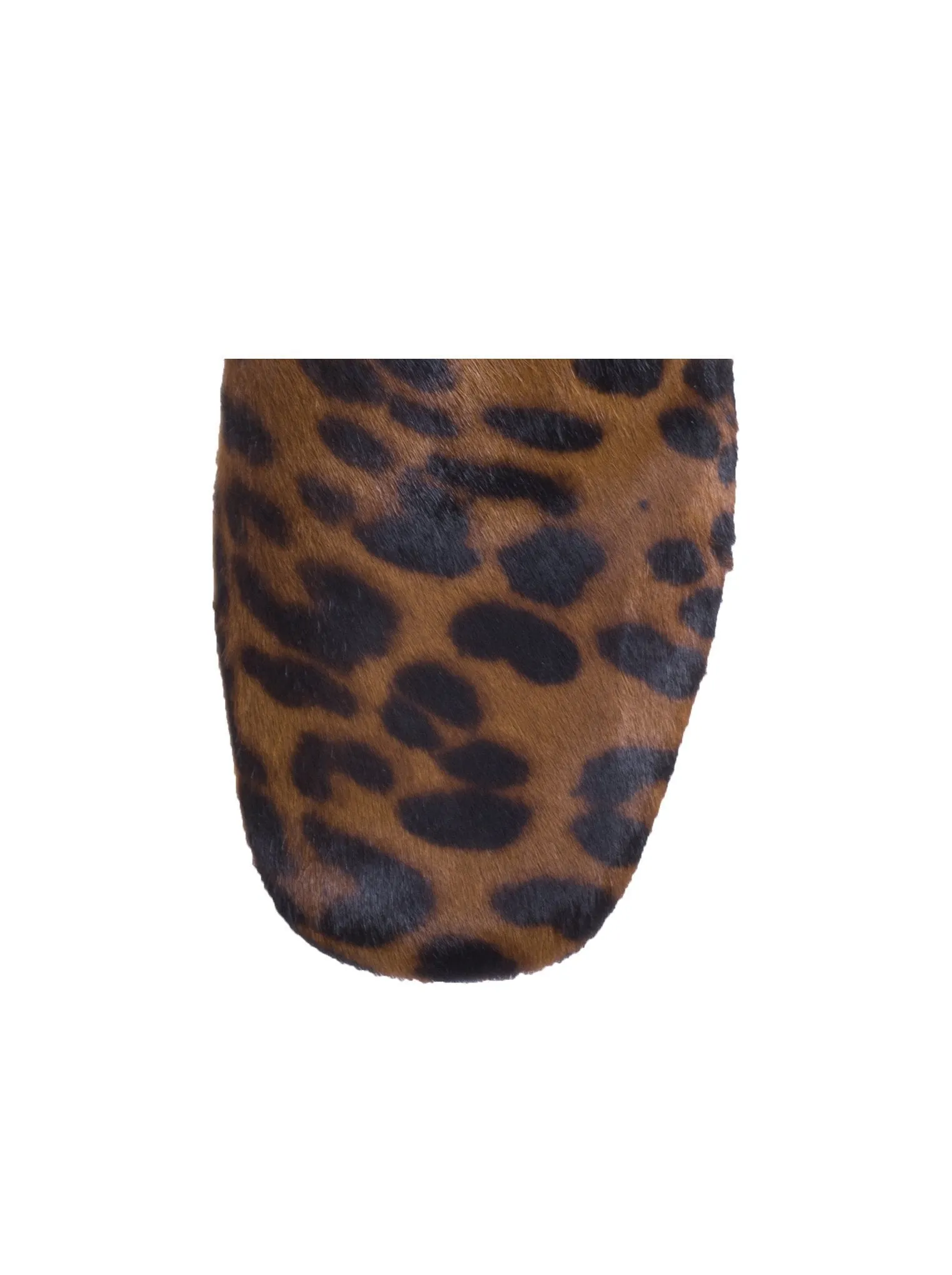 Boudiva Calf-Hair Fur-Trim Mules - Leopard