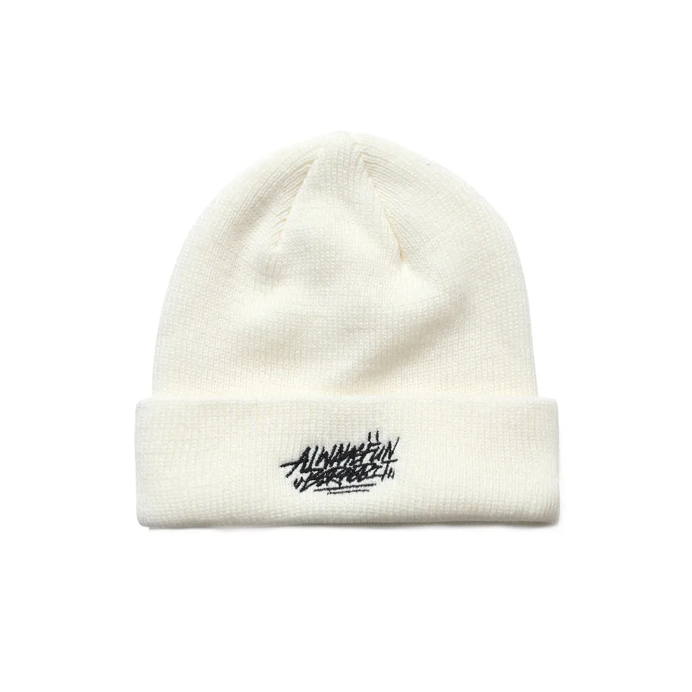 BSRAWF EMBR BEANIE WHITE