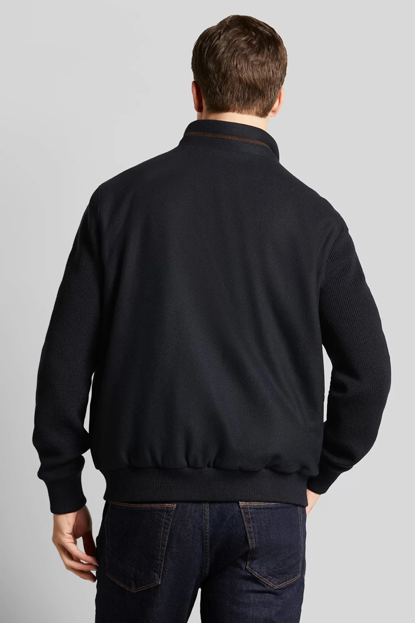 BUGATTI Men's Front Zip Long Sleeve Jumper DARK NAVY