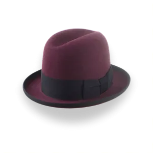 Burgundy Beaver Fur Felt Homburg Hat | The Ambassador