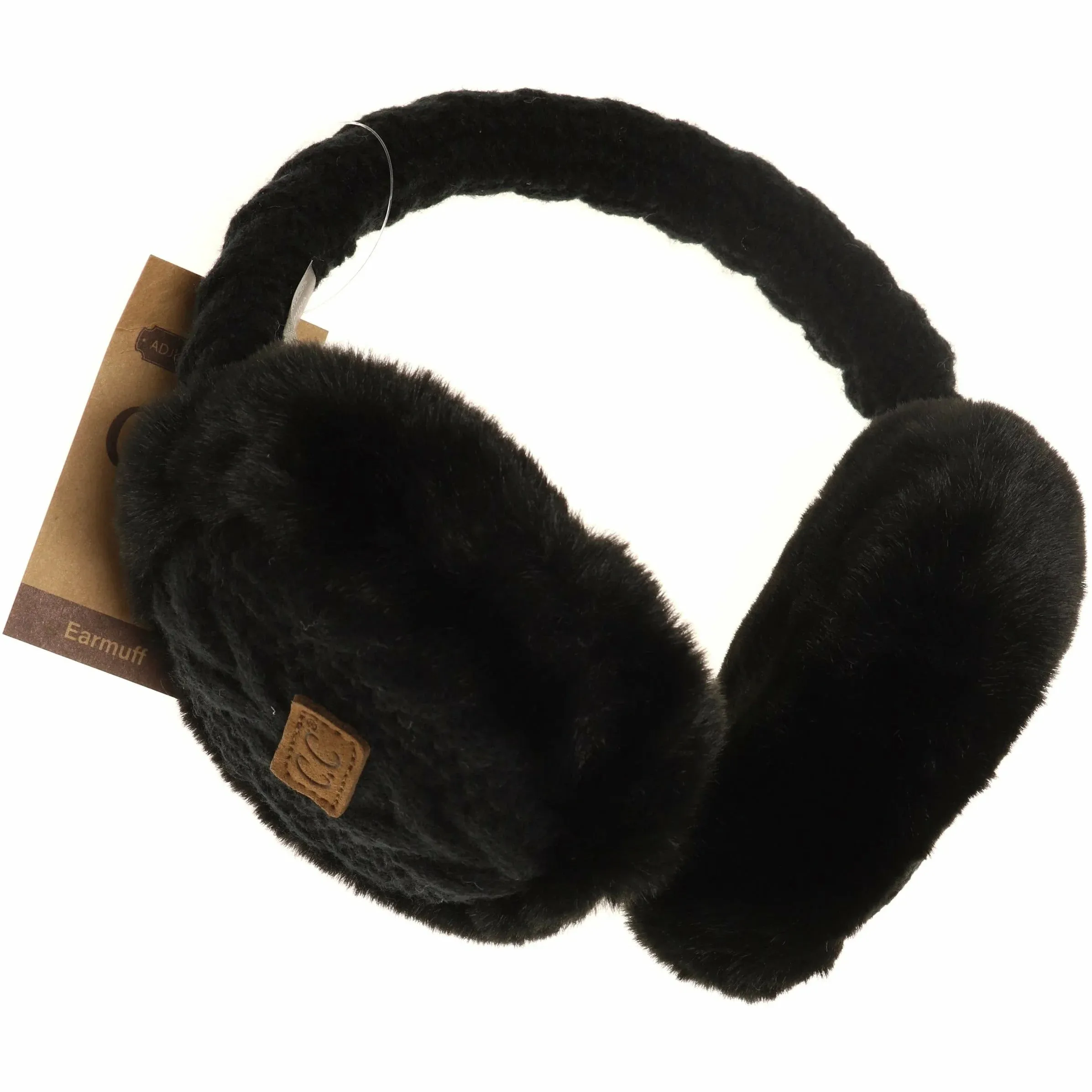 Cable Knit Faux Fur Earmuff