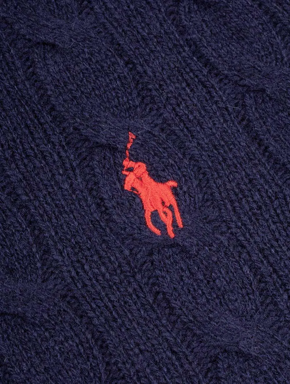 Cable-Knit Wool Cashmere Jumper Navy