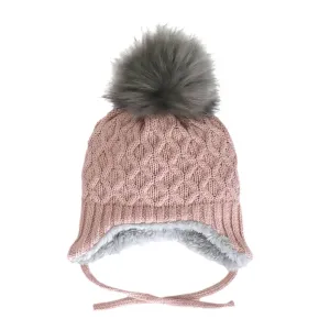 Calikids Cotton Knit Single Pom Pom Baby Winter Hat