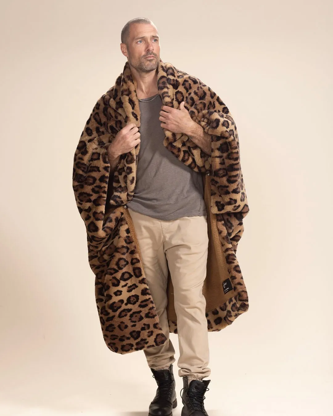 Caramel Leopard Faux Fur Throw