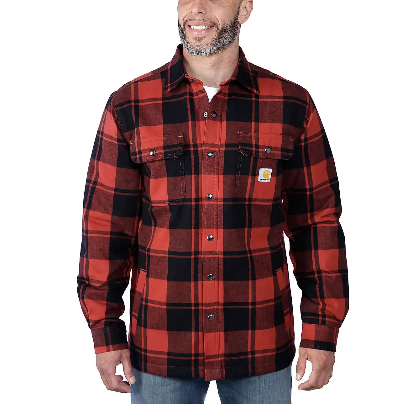 Carhartt Sherpa Lined Plaid Shirt Jacket