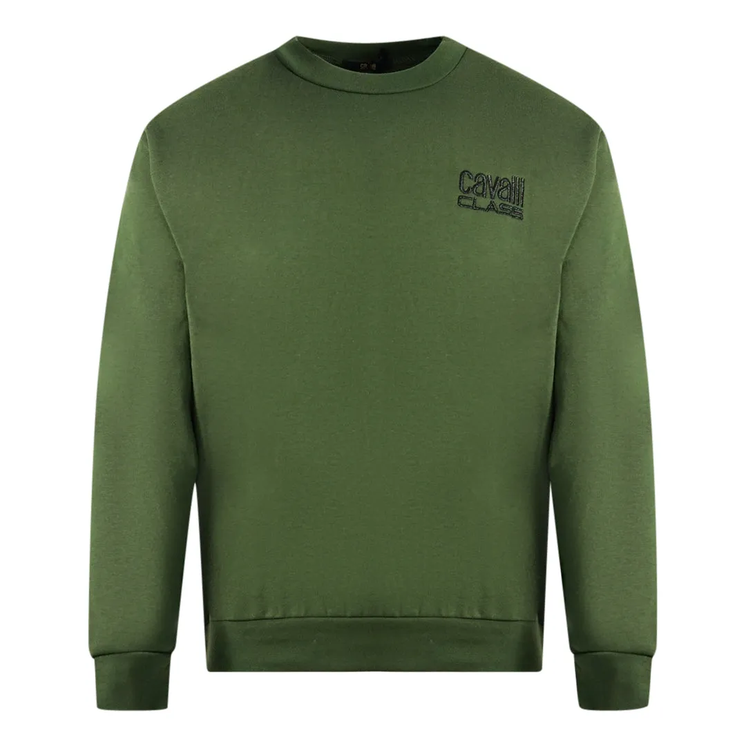 Cavalli Class Print Logo Olive Jumper