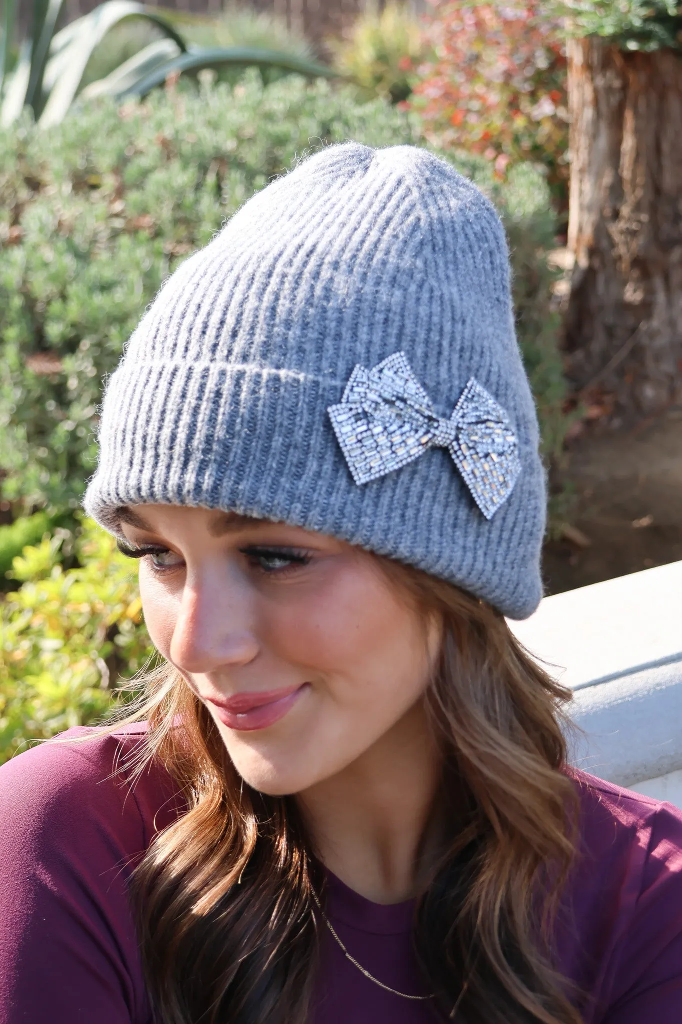 CC Glitter Bow Beanie