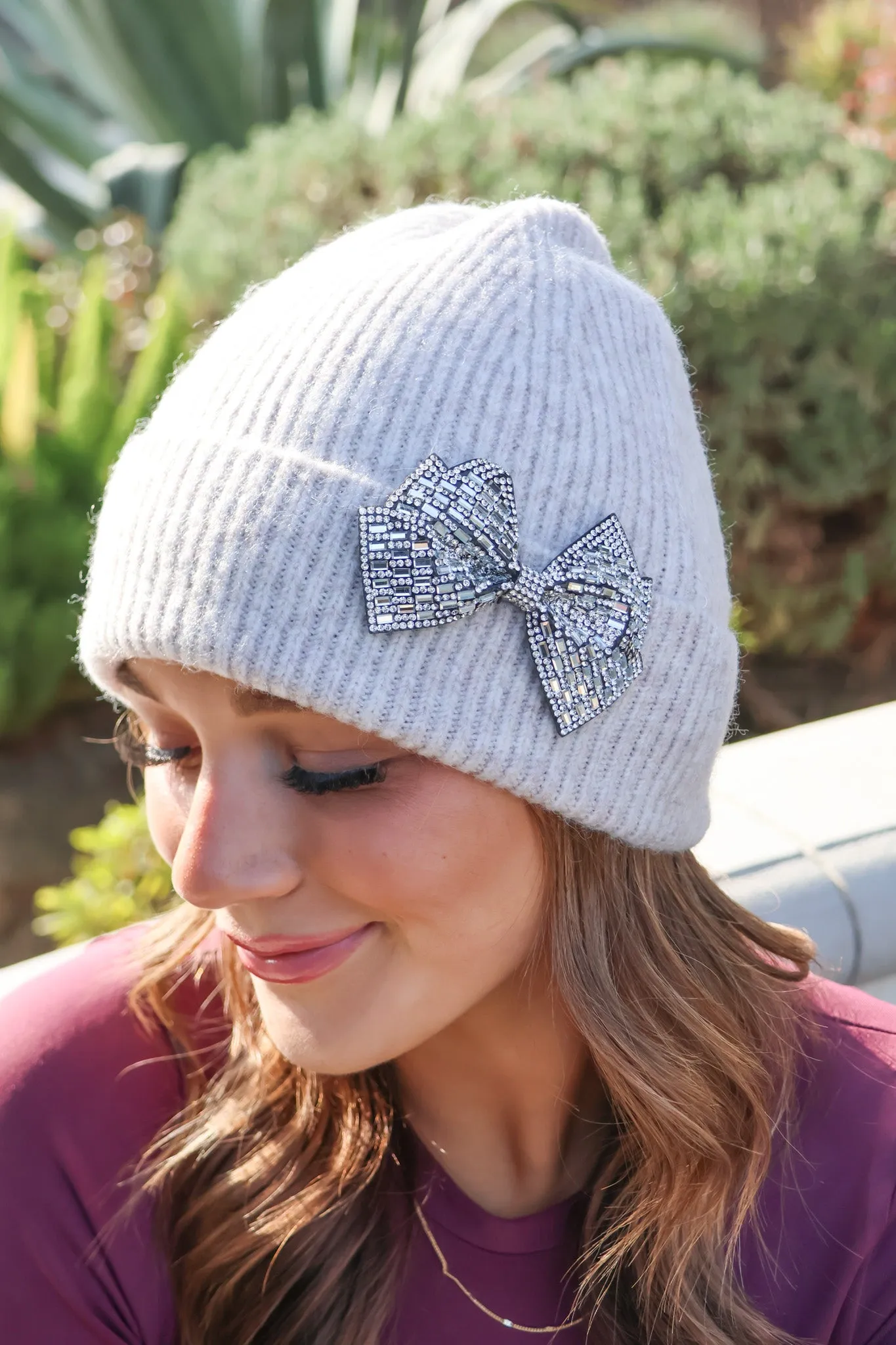 CC Glitter Bow Beanie