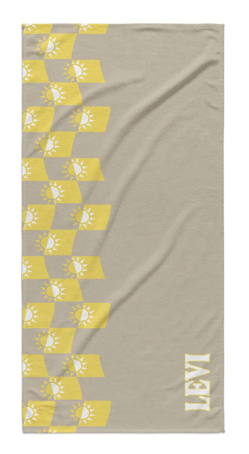 CHECKERED SUN PERSONALIZED  PREMIUM TOWEL