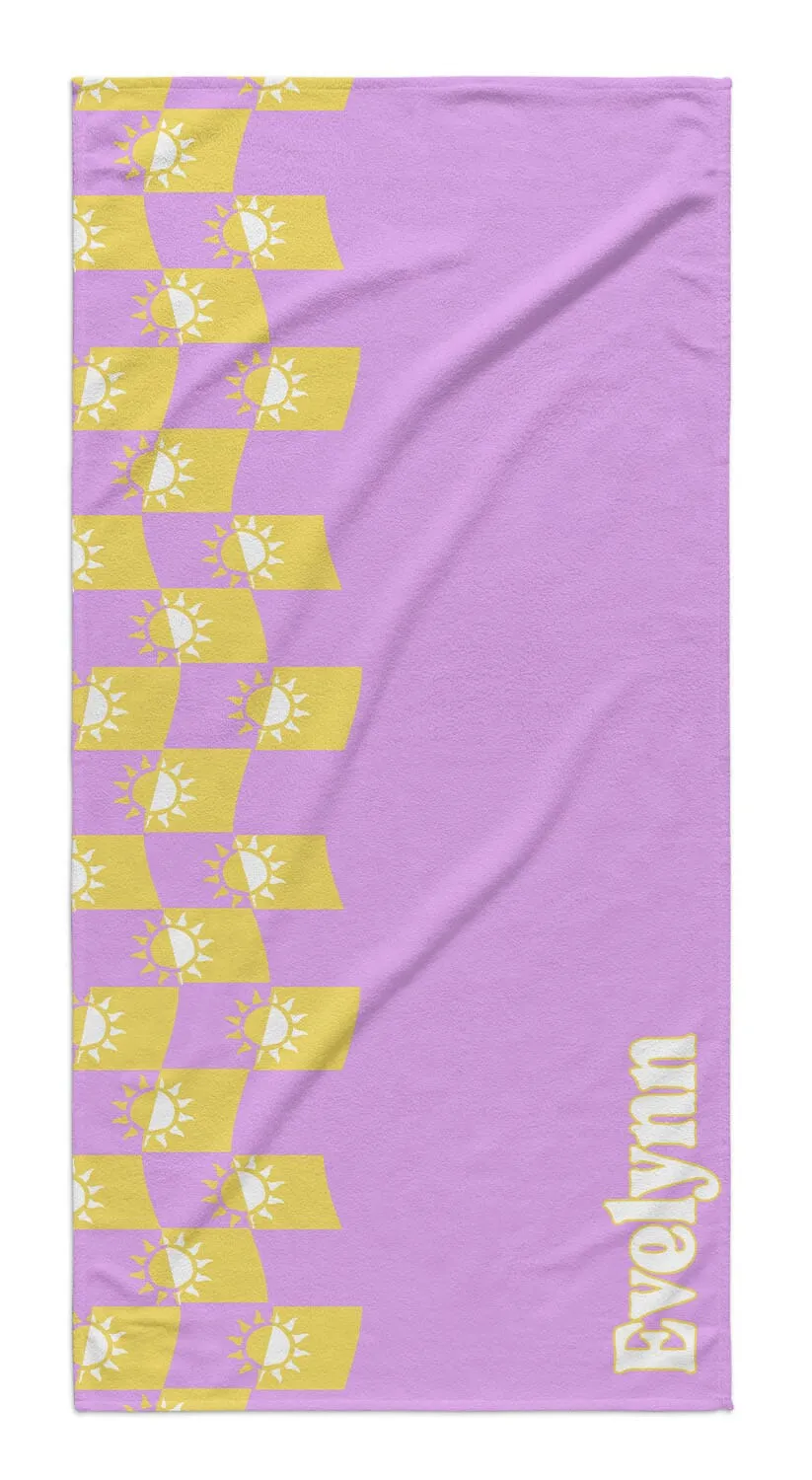 CHECKERED SUN PERSONALIZED  PREMIUM TOWEL