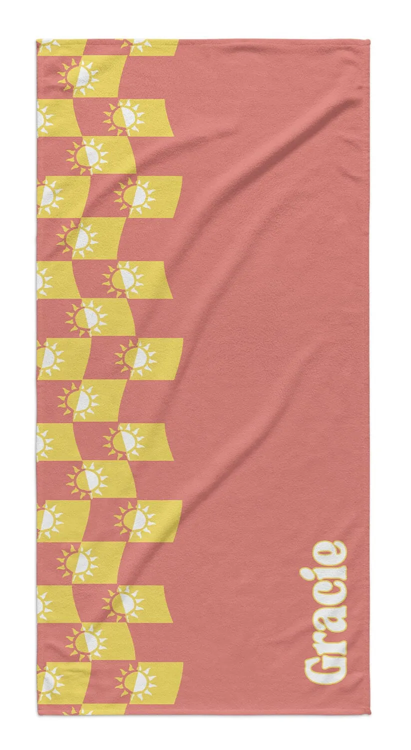 CHECKERED SUN PERSONALIZED  PREMIUM TOWEL