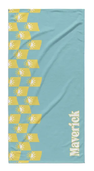 CHECKERED SUN PERSONALIZED  PREMIUM TOWEL