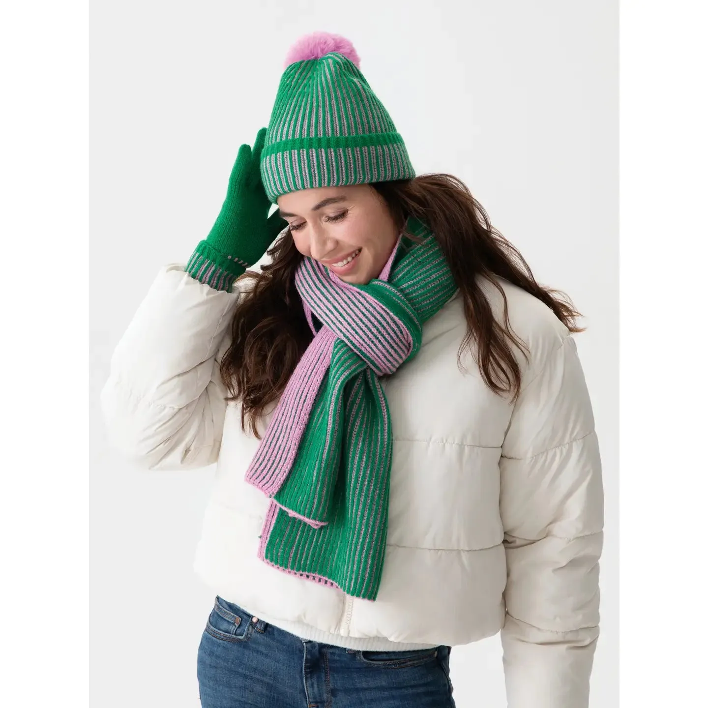 Christie Winter Hat Green Pink