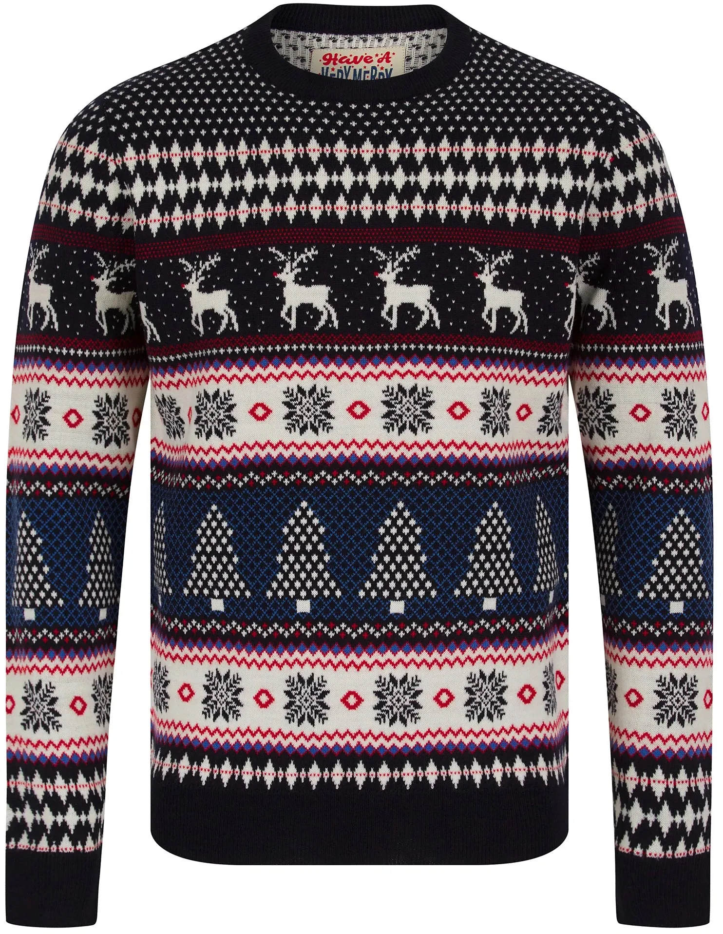 Christmas Milat Nordic Fairisle Mens Christmas Jumper - Blue