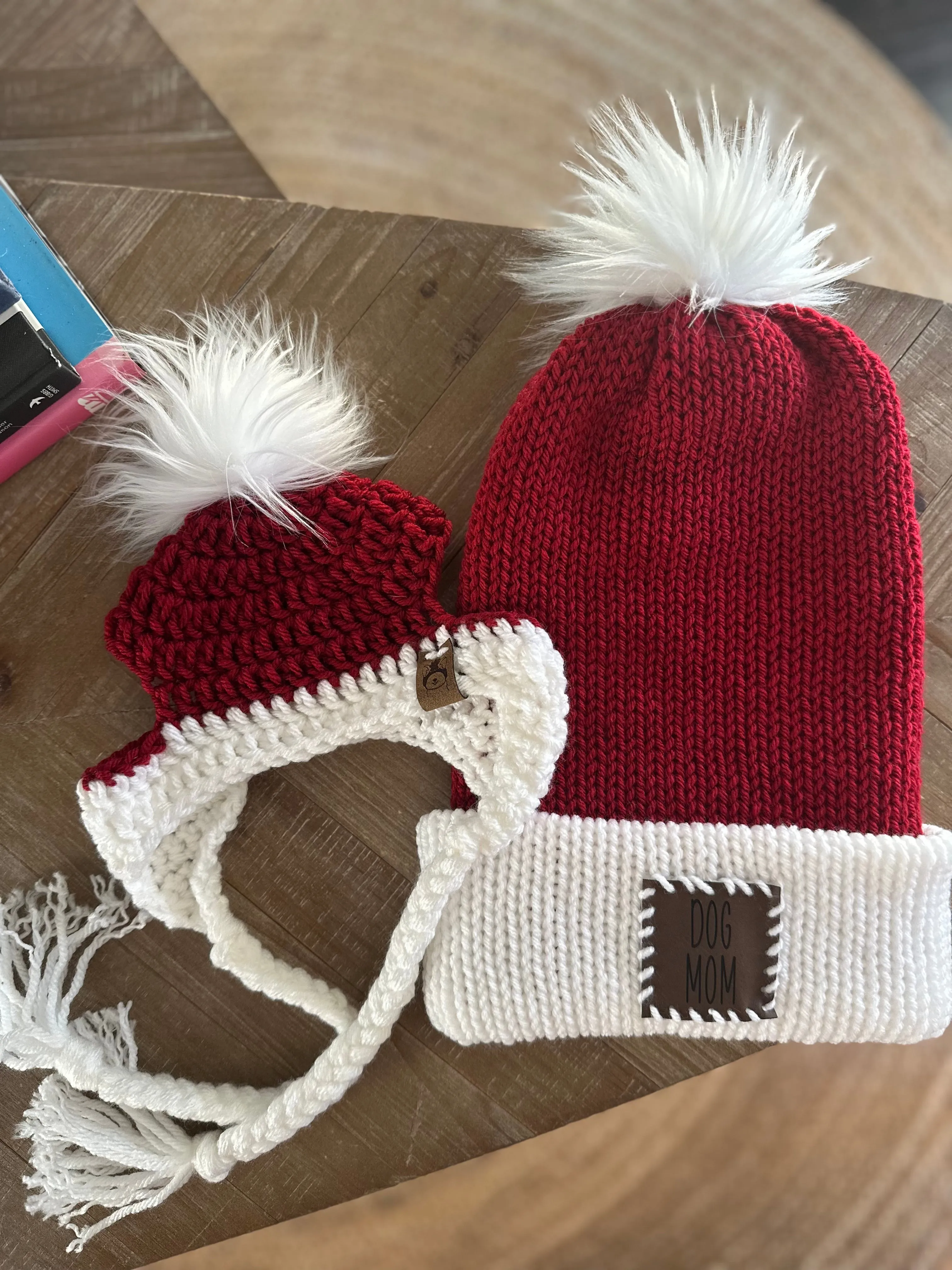 Christmas Mommy & Pupper Beanie matching Set