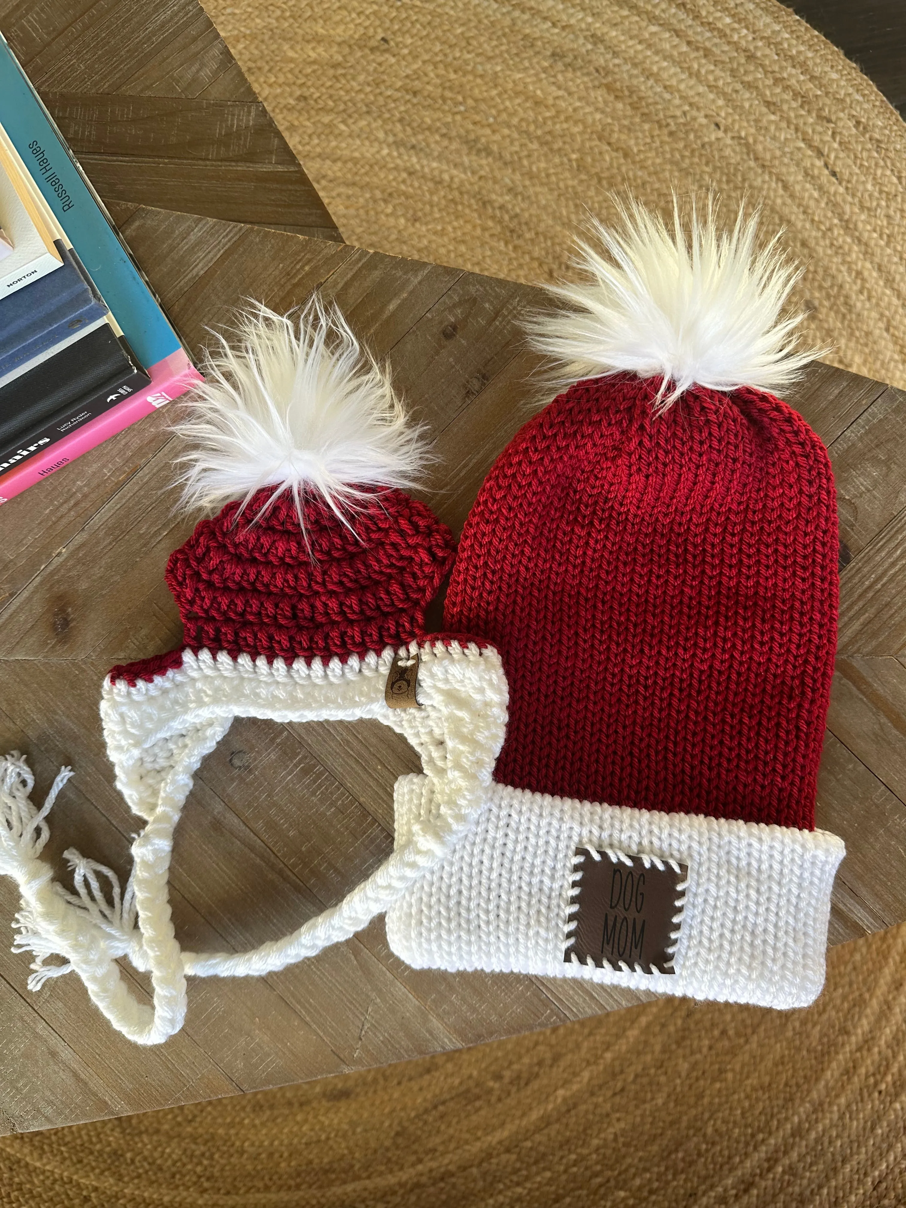 Christmas Mommy & Pupper Beanie matching Set