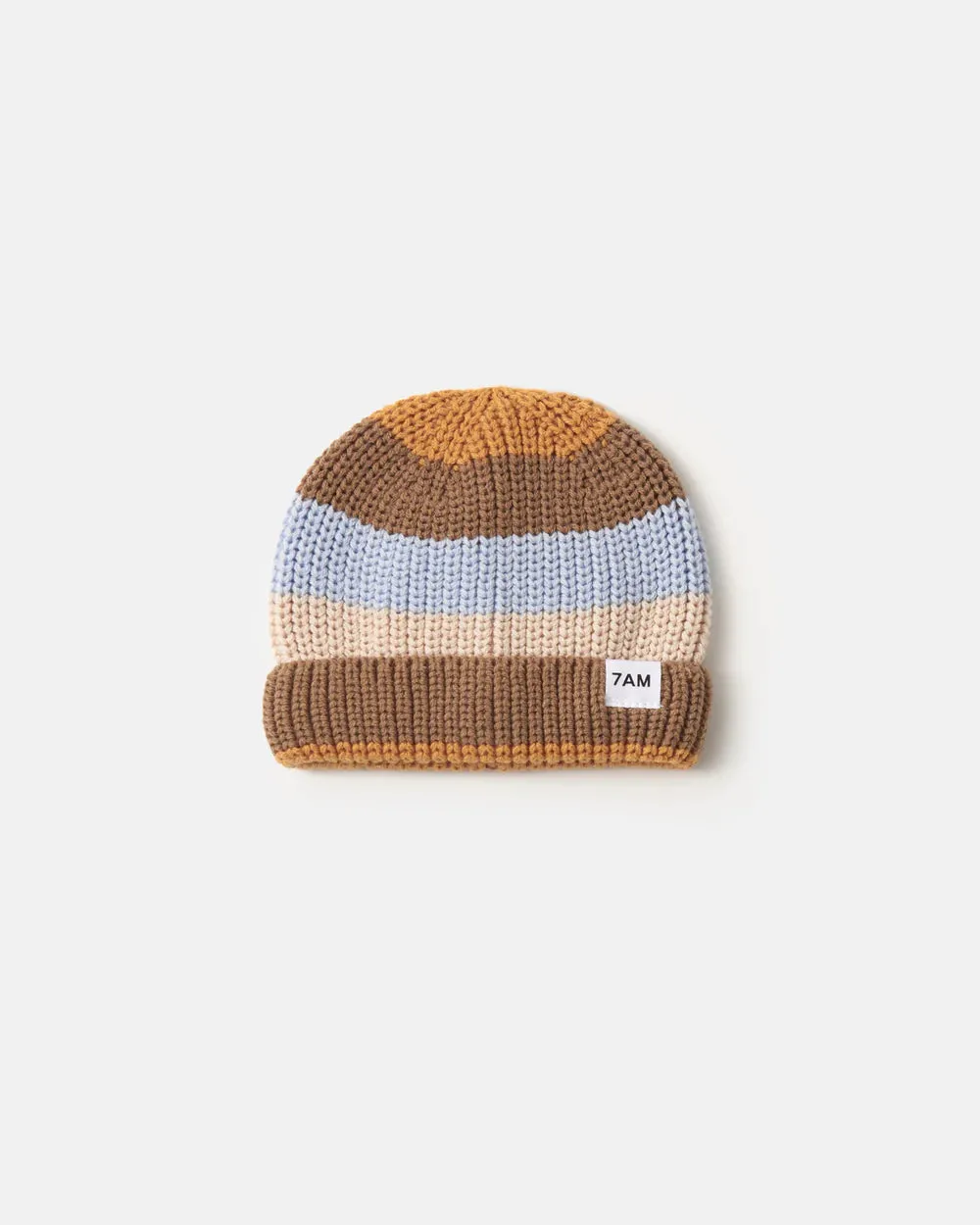 Chunky Beanie | Olive Stripe