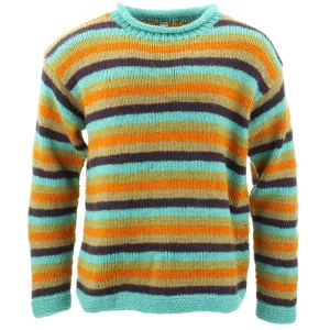 Chunky Wool Knit Jumper - Stripe Retro A