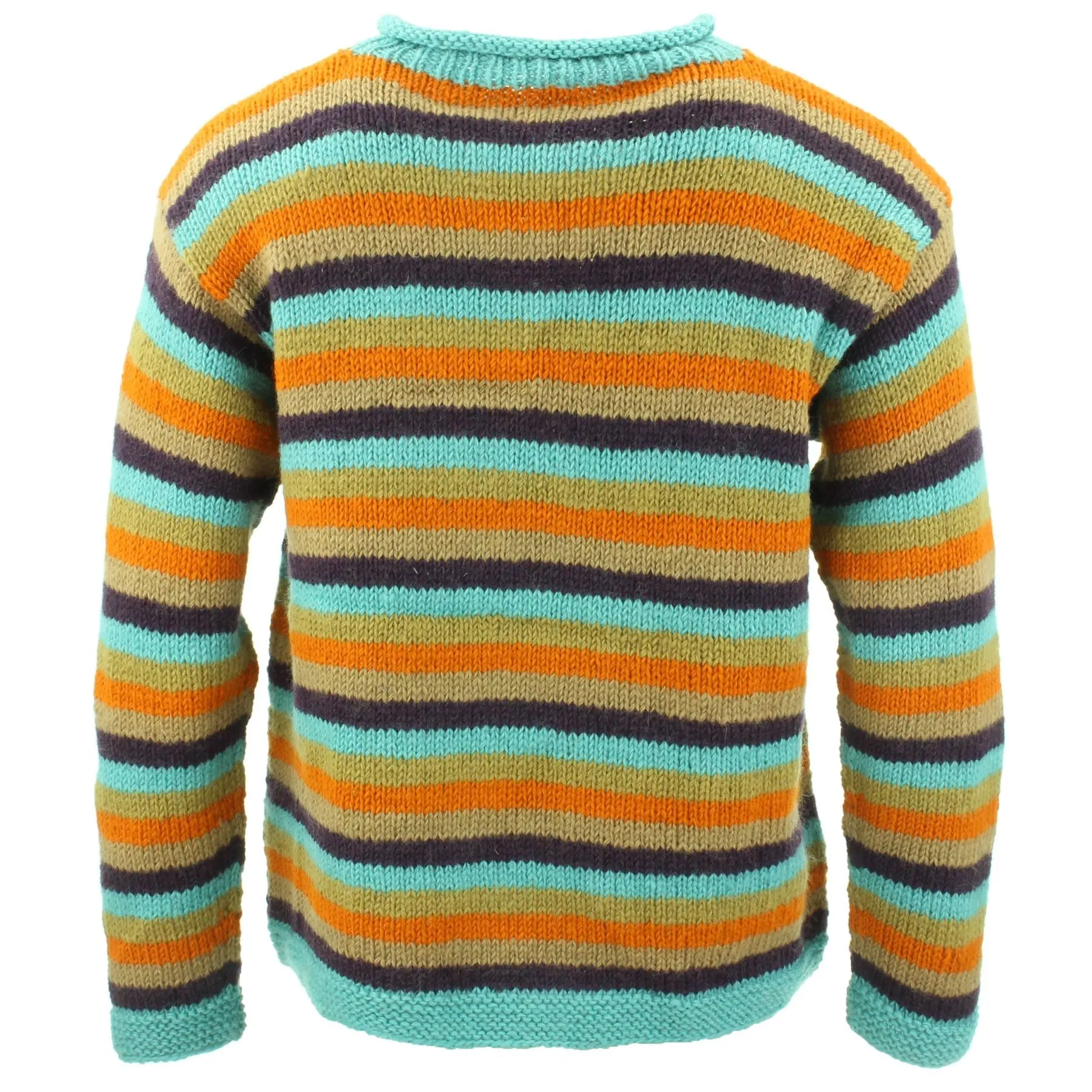 Chunky Wool Knit Jumper - Stripe Retro A