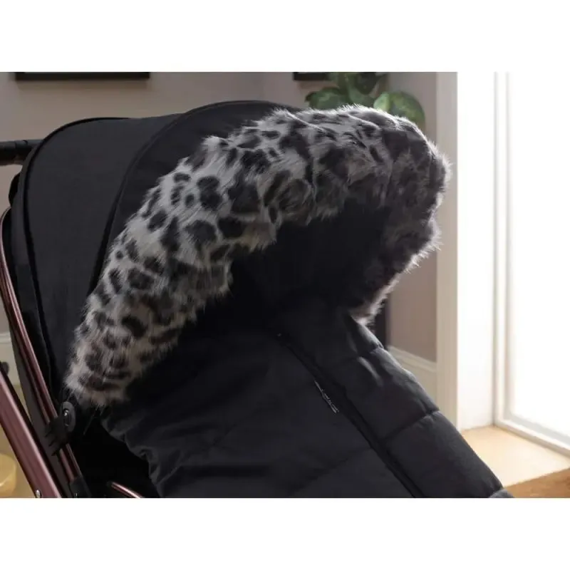 Clair De Lune Universal Pushchair/Stroller Faux Fur Hood-Leopard