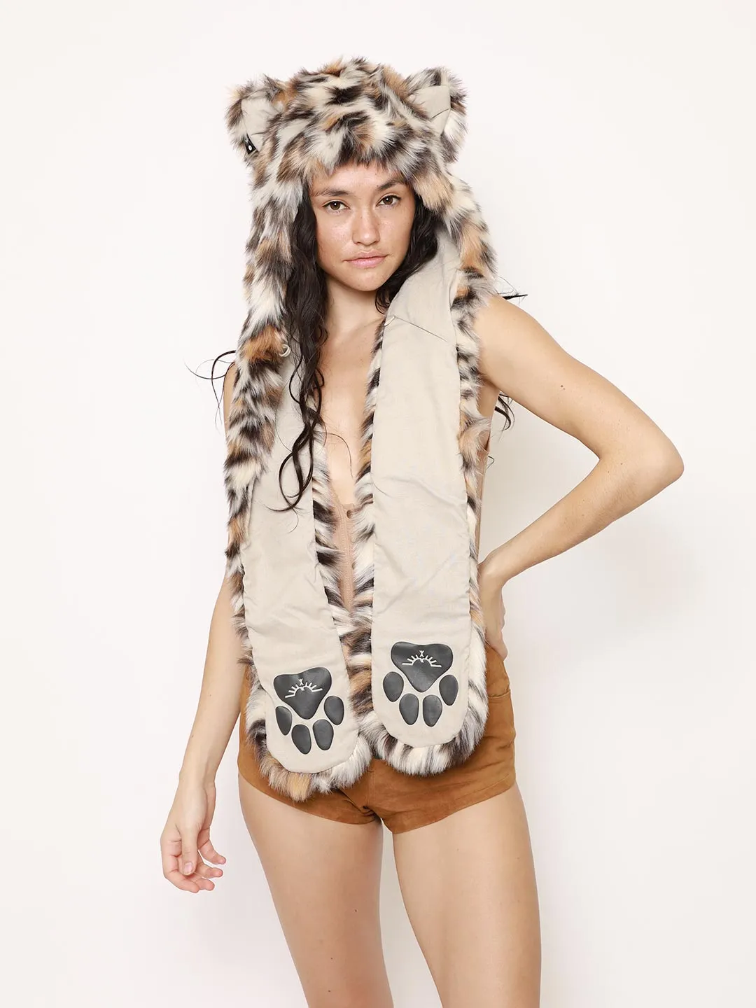 Clouded Leopard Faux Fur Hood | Women's