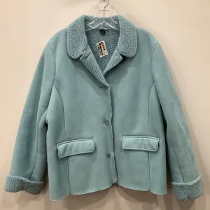 Coat Faux Fur & Sherpa In Blue, Size: Xl