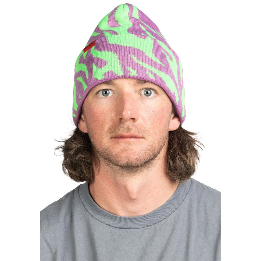 Corduroy Tribal Flames Beanie Lavender 2025