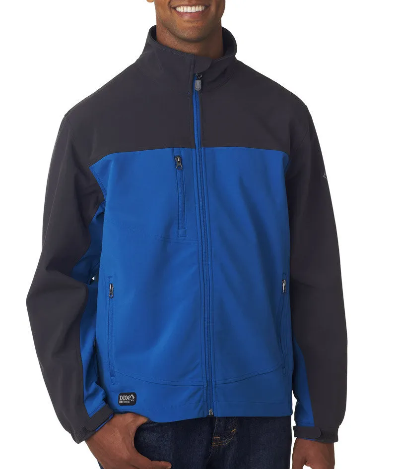 dri-duck adult motion soft-shell jacket - charcoal/tech blue (l)